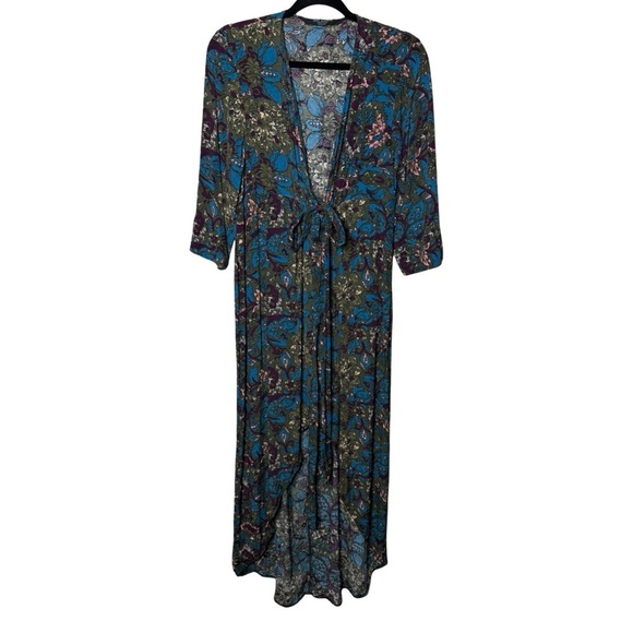 Knot Sisters Asymmetrical High Low Button down Boho Chic Wrap Style Dress Size M - Picture 4 of 14